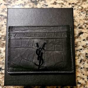 Yves Saint Laurent Black Leather Card Holder